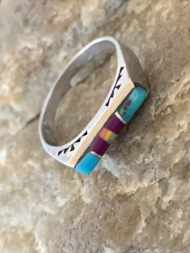 Navajo Blue Turquoise Purple Sugilite Opal Inlay Ring | Sz 6 | Authentic Native American Handmade | 11148