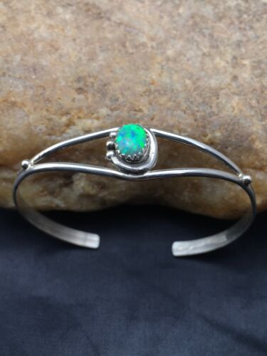 Southwestern Green Opal Children's Bracelet | Sterling Silver | Handmade | 4377