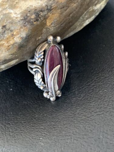 Navajo Purple Spiny Oyster Ring | Sterling Silver | Sz 6 | Authentic Native American Handmade | 3478