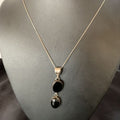 Navajo Black Onyx Inlay Pendant | Sterling Silver | Authentic Native American Handmade | 12933