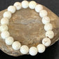 Native American Handmade White Howlite Bead Bracelet | 10mm Round | Stretchable | 11840
