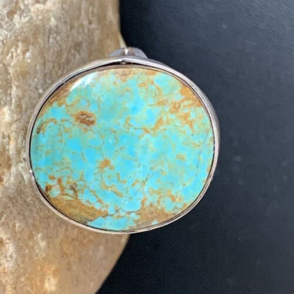 Navajo Men's Classic Blue Turquoise #8 Ring | Sterling Silver | Sz 9 | 1828