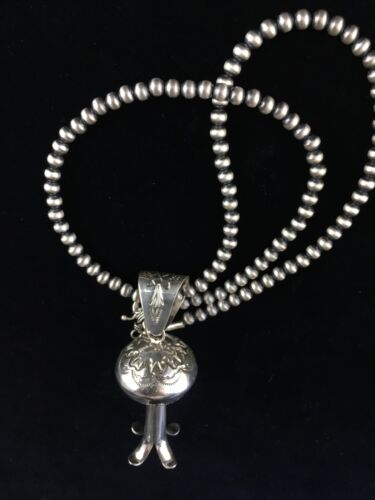 Navajo Sterling Silver Necklace | Large Naja Pendant 4" | Authentic Native American Handmade | 1673 - Masha USA