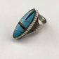 Native American Women's Navajo Opal & Turquoise Inlay Ring | Sterling Silver | Sz 6.5 | 1606