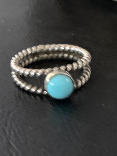 Navajo Blue Turquoise Ring | Sterling Silver | Sz 7 | Authentic Native American Handmade | 10768