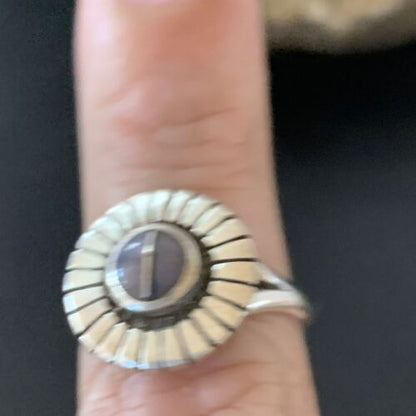 Native American Women's Navajo Purple Sugilite Inlay Ring | Sz 7 | 11188