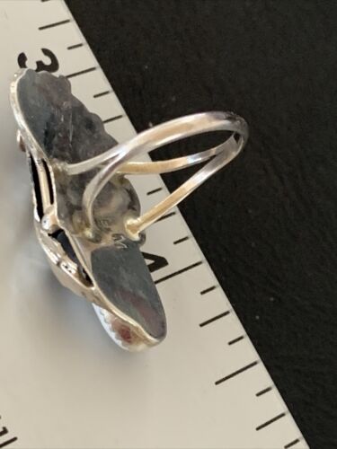 Navajo White Buffalo Turquoise Ring | Sterling Silver | Sz 7 | Authentic Native American Handmade | 12185