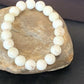Native American Handmade White Howlite Bead Bracelet | 10mm Round | Stretchable | 11840