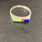 Native American Navajo Green Gaspiete Lapis Red Coral Inlay Ring | Sz 7 | 11139