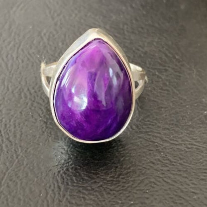 Native American Women's Navajo Purple Sugilite Ring | Sterling Silver | Sz 9.5 | 10861