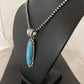Navajo Men's Kingman Turquoise Pendant Necklace | Sterling Silver | Native American Handmade | 1069