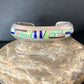 Old Pawn Navajo Turquoise Gaspeite Lapis Inlay Bracelet | Sterling Silver | Authentic Native American Handmade | 14160