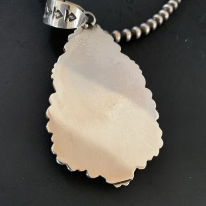 Navajo Purple Spiny Oyster Pendant Necklace | Sterling Silver | Authentic Native American Handmade | 11308