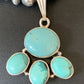 Navajo Pearl Necklace with Blue Cluster Turquoise Pendant | Sterling Silver | 12498