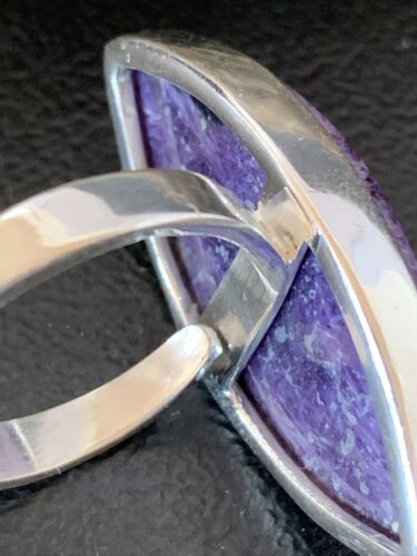 Navajo Purple Charoite Ring | Sterling Silver | Sz 7.5 Adjustable | Authentic Native American Handmade | 10529