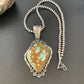Navajo Royston Turquoise Pendant Men's Necklace | Sterling Silver | Native American Handmade | 10428