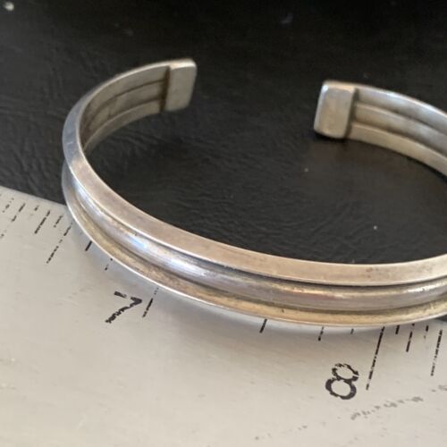 Navajo Stamped Cuff Bracelet | Sterling Silver | Authentic Native American Handmade | 1604