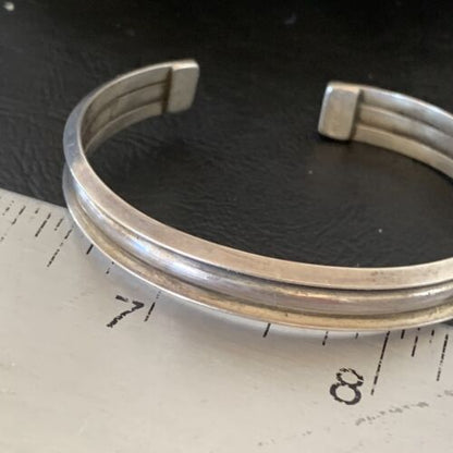 Navajo Stamped Cuff Bracelet | Sterling Silver | Authentic Native American Handmade | 1604 - Masha USA