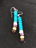 Navajo Sterling Silver Turquoise Sugilite Earrings | Blue Green | Native American