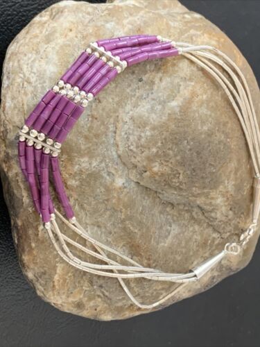 Navajo Purple Sugilite Heishi Bracelet | Sterling Silver | 8" | Authentic Native American Handmade | 2175