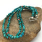 Navajo Blue Turquoise Nugget Bead Necklace | 2 Strand | Sterling Silver | 17" | Authentic Native American Handmade | 4490