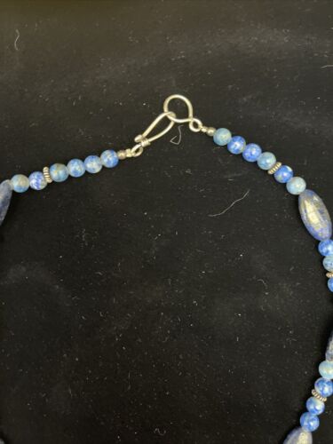 Native American Denim Lapis Strand Necklace | Sterling Silver | Men's 18" | 1753