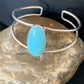 Minimalist Women's Blue Kingman Turquoise Cuff Bracelet | Sterling Silver | 12868