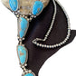 Navajo Kingman Turquoise Pendant Lariat Necklace | Sterling Silver Navajo Pearls | 1188