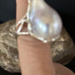 Women's White Baroque Pearl Adjustable Ring | Sterling Silver | Sz 7.5 | 14262