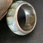 Navajo Blue Turquoise Inlay Ring | Sterling Silver | Sz 11 | Authentic Native American Handmade | 12562