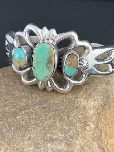 Navajo Sterling Silver Cuff Bracelet | Dry Creek Turquoise | Authentic Native American Handmade | 239
