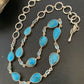 Native American Blue Turquoise Topaz Necklace | Sterling Silver | 20" | Multi-Stone | 10515