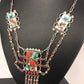 Zuni Turquoise Coral Necklace | Collectible Sterling Silver Pendant | Native American Handmade | 315