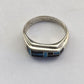 Native American Men's Navajo Opal & Black Onyx Inlay Ring | Sterling Silver | Sz 10 | 1600