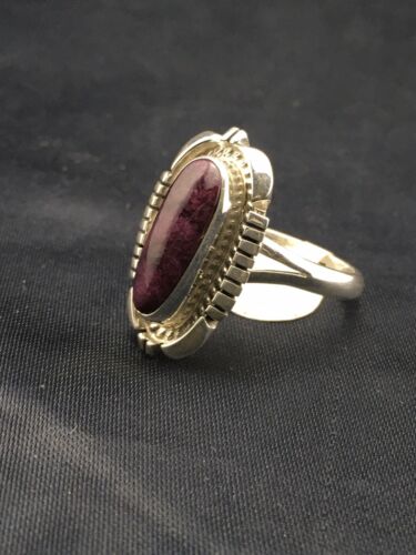 Navajo Purple Spiny Oyster Ring | Sterling Silver | Sz 9.75 | Authentic Native American Handmade | 4532