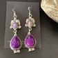 Navajo Purple Sugilite Dangle Earrings | Sterling Silver | 2" | Authentic Native American Handmade | 12902