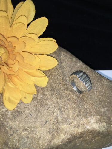 Native American Navajo Folded Sterling Silver Ring | Sz 7.5 | 10920