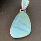 Men's Women's Navajo Blue Turquoise Opal Inlay Pendant | Sterling Silver | Authentic Native American Handmade | 12489