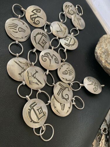 Native American Men's Old Pawn Hopi Concho Belt | Sterling Silver | Authentic Handmade | 1426 - Masha USA