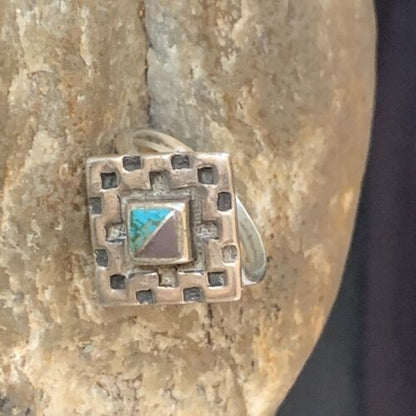 Native American Women's Navajo Blue Turquoise Sugilite Inlay Ring | Sz 7 | 11286