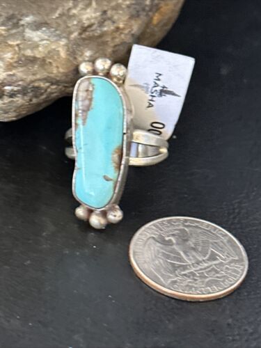 Navajo Blue Kingman Turquoise Ring | Sterling Silver | Sz 8.5 | 00435