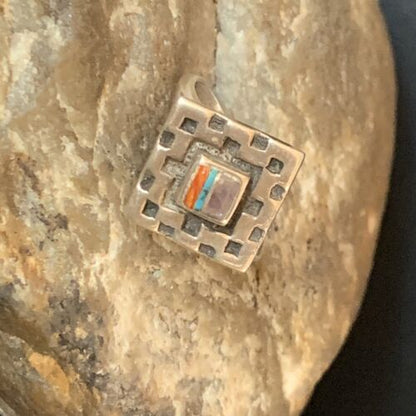 Native American Women's Navajo Sugilite Spiny Oyster Inlay Ring | Sz 8 | 13129 - Masha USA