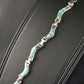 Native American Women's Sterling Silver Turquoise Inlay Link Bracelet | 6.75" | 2031