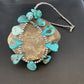 Southwestern Navajo Pearls Necklace | Sterling Silver Blue Turquoise Teardrop | 13151