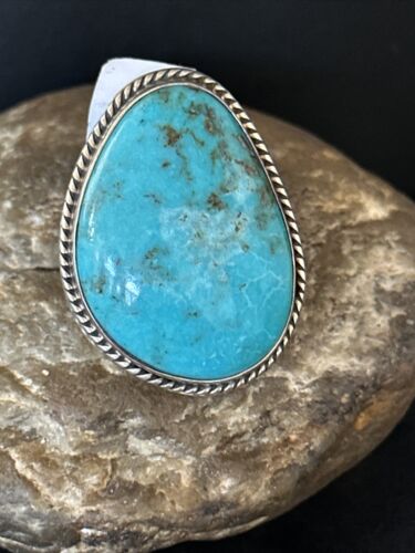 Sterling Silver Blue Kingman Turquoise Ring | Sz 9 | 00125