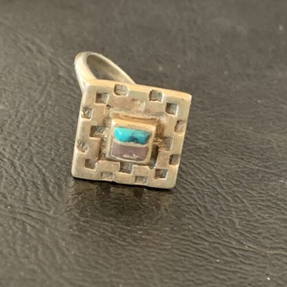 Navajo Blue Turquoise Sugilite Inlay Ring | Sz 6.5 | Sterling Silver | Authentic Native American Handmade | 11282