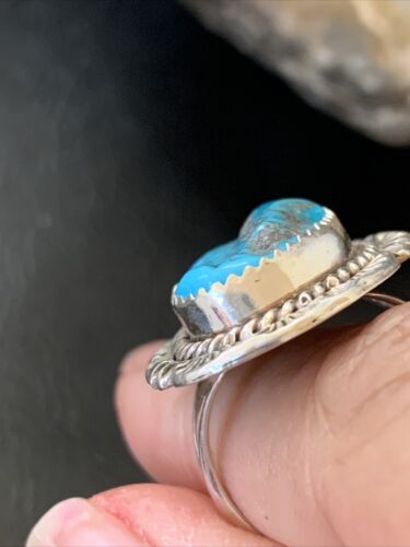 Southwestern Navajo Blue Kingman Turquoise Ring | Sterling Silver | Sz 7 | 12208