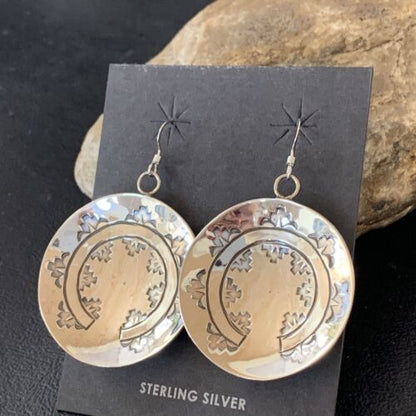 Navajo Basket Weave Earrings | Sterling Silver | Authentic Native American Handmade | 10758