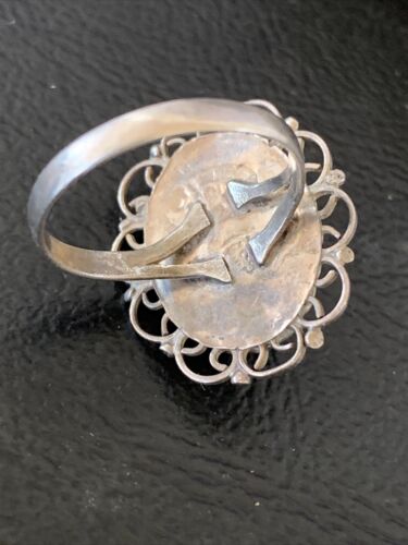 Southwestern Old Pawn Navajo Blue Turquoise Ring | Sterling Silver | Sz 5 | Authentic Native American Handmade | 10781
