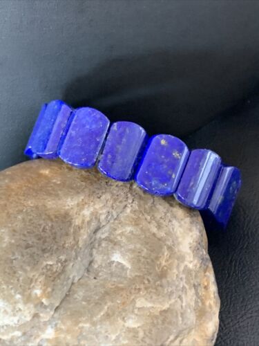 Native American Lapis Bead Bracelet | Stretch | 7.5" Adjustable | 10644